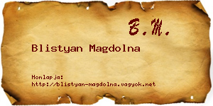 Blistyan Magdolna névjegykártya
